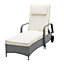 MCC Direct Outdoor Rattan Sun Lounger Bed with Reclining function - Grey