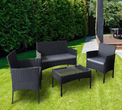 MCC Direct Rattan Furniture Garden Table, Chair and Sofa Set Roger Black