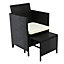 MCC Direct Rattan Garden Furniture Table and Chair set Cuba Black