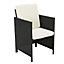 MCC Direct Rattan Garden Furniture Table and Chair set Cuba Black