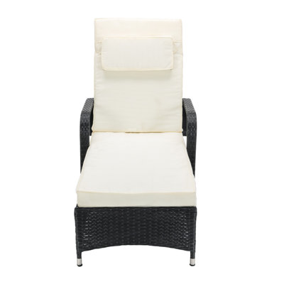 MCC Direct Rattan Sun lounger and Table Venice Black