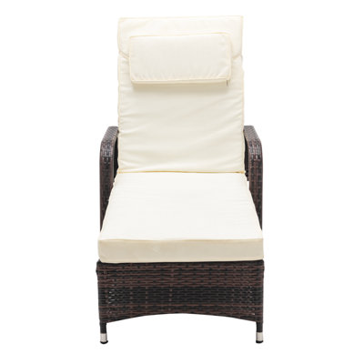 MCC Direct Rattan Sun lounger and Table Venice Brown