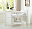 MCC Direct Savannah Sleigh Wooden Baby Cot Bed with Mattress White