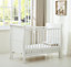 MCC Direct Savannah Sleigh Wooden Baby Cot Bed with Mattress White