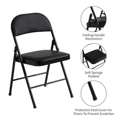 Mcc Direct Single Folding Dining Chair Metal Frame Padded