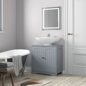 MCC Direct Undersink Bathroom Cabinet with shelves Colarado Grey