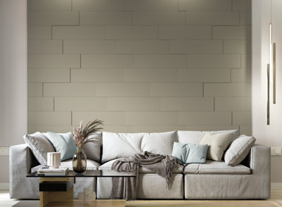 MCW Insulation Cre8 Reclaimed 3D Wood Wall Panels, Stone Grey - Modern ...