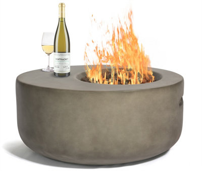 MDA Designs ECHO Dark Grey Lavish Garden and Patio Fire Pit with Eco-Stone Finish