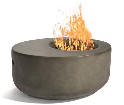 MDA Designs ECHO Dark Grey Lavish Garden and Patio Fire Pit with Eco-Stone Finish