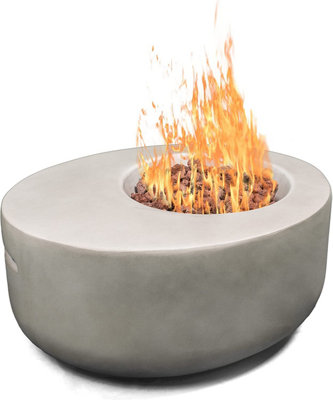 MDA Designs ECHO Light Grey Lavish Garden and Patio Fire Pit with Eco-Stone Finish