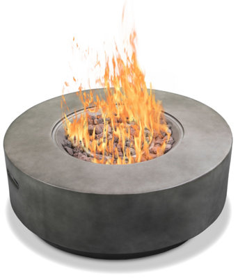 MDA Designs FUSION Dark Grey Lavish Garden and Patio Fire Pit with Eco-Stone Finish - Fully Assembled