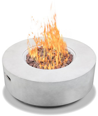 MDA Designs FUSION Light Grey Lavish Garden Patio Fire Pit with Eco-Stone Finish - Fully Assembled