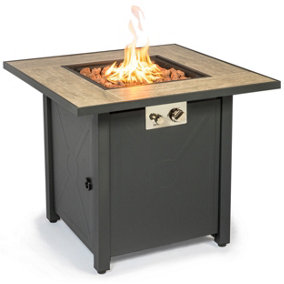 MDA Designs KAMAR Stylish Metal Frame Garden and Patio Ceramic Tabletop Fire Pit