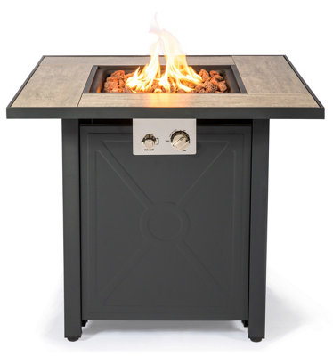 MDA Designs KAMAR Stylish Metal Frame Garden and Patio Ceramic Tabletop Fire Pit
