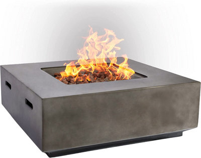 MDA Designs LOKI Dark Grey Lavish Garden and Patio Fire Pit with Eco-Stone Finish