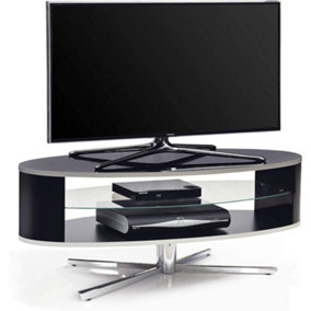MDA Designs Orbit 1100 Gloss Black TV Stand with Gloss Black Elliptic Sides for Flat Screen TVs up to 55"