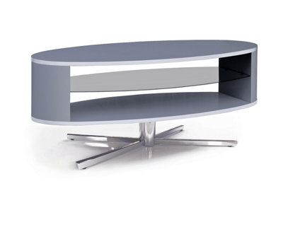 MDA Designs Orbit 1100GG Grey TV Stand with Grey Elliptic Sides for Flat Screen TVs up to 55"