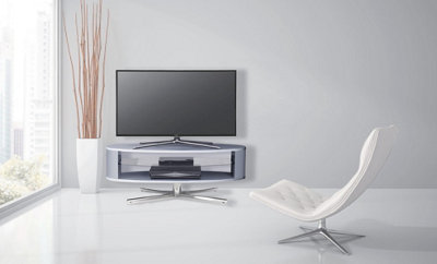 MDA Designs Orbit 1100GG Grey TV Stand with Grey Elliptic Sides for Flat Screen TVs up to 55"