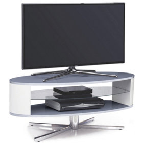 MDA Designs Orbit Grey TV Stand with White Elliptic Sides for Flat Screen TVs up to 55"