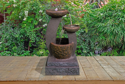 MDA Designs Shinto 3 Tier Pouring Bowls Water Feature with Lights