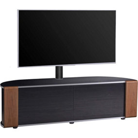 MDA Designs Sirius 1600 Black with BeamThru Door and Oak/Walnut Trims for Flat Screen TVs up to 65" with Mounting Bracket