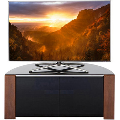 MDA Designs SIRIUS 850 Black Remote Friendly Beam Thru Glass Door Walnut/Oak Trims up to 40" LCD/Plasma/LED Cabinet TV