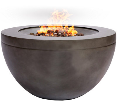 MDA Designs TABITI Dark Grey Lavish Garden and Patio Fire Pit with Eco ...