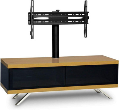 MDA Designs TUCANA 1200 HYBRID BLACK OAK COMPLETE Beam Thru Remote-Friendly up to 60" Flat Screen Cantilever TV Cabinet