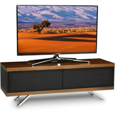 MDA Designs TUCANA 1200 HYBRID BLACK WALNUT Beam Thru Remote-Friendly up to 60" Flat Screen TV Cabinet