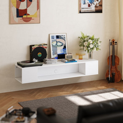 MDF Framed Sideboard TV Stand TV Unit with Easy Cable Access White