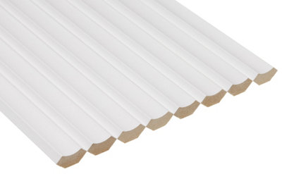 MDF Laminate Scotia Beading - White, 120cm (10 Pack)