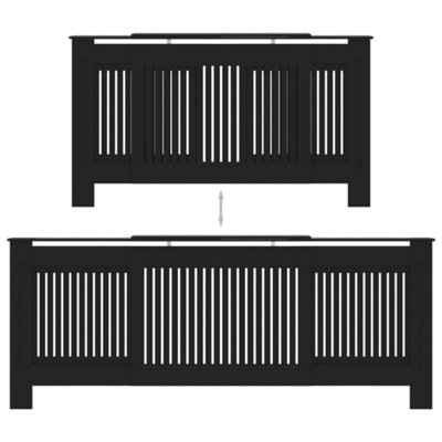 MDF Radiator Cover Black 205 cm