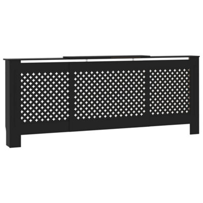 MDF Radiator Cover Black 205 cm