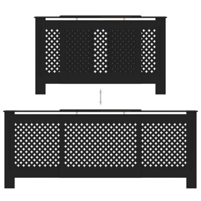 MDF Radiator Cover Black 205 cm - 5