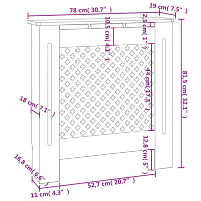 MDF Radiator Cover Black 78 cm - 7