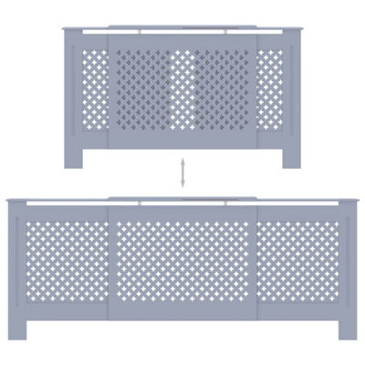 MDF Radiator Cover Grey 205 cm - 5