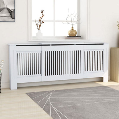 MDF Radiator Cover White 205 cm