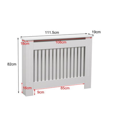 MDF Radiator Cover With Modern Cabinet Top Shelving (Medium)