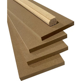 MDF Wall panel kit with top trim for panelling 90x9mm