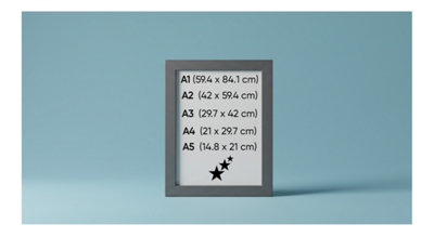 MDF Wood Photo Frame Shatterproof Plexiglass Modern Design - A4 ( 21 x ...