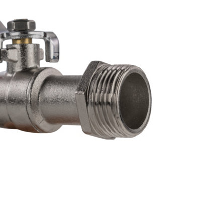 mdpe 25mm compression wallplate with lever tap and clock-lock universal hose connection - 6