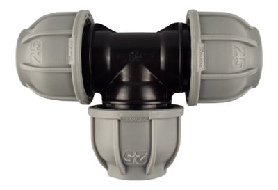 mdpe tee compression connectors /fittings for mdpe water/irrigation pipe  25mm - 3