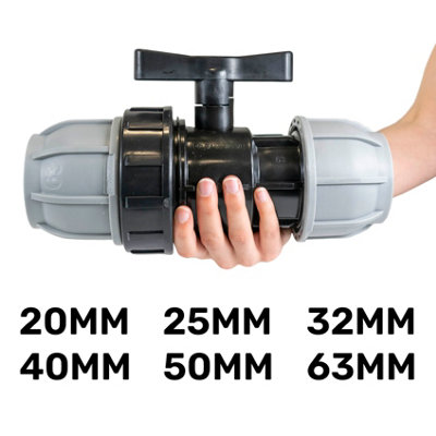 mdpe Water Pipe Plumbing Fittings-Compression Flow Control valves for Drinking Water/Irrigation supply  40mm - 3