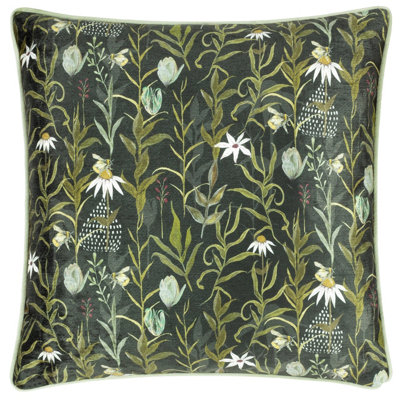 Meadow Bloom Repeat Printed Chenille Filled Cushion