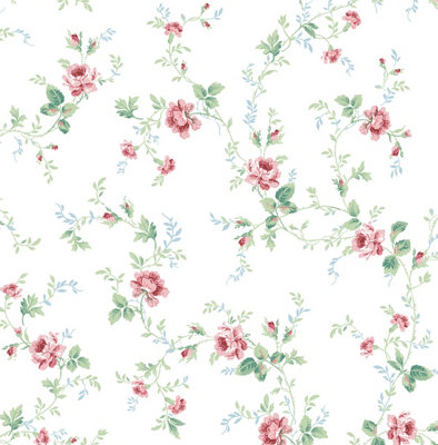 Meadow Floral Trail Prepasted Wallpaper