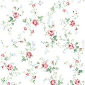 Meadow Floral Trail Prepasted Wallpaper
