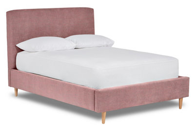 Meadow Modern Fabric Bed Base Only 6FT Super King- Marlow Dusty Pink