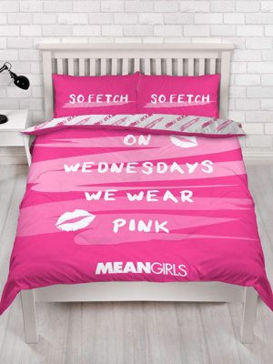 Mean Girls Pink Double Duvet Cover and Pillowcase Set