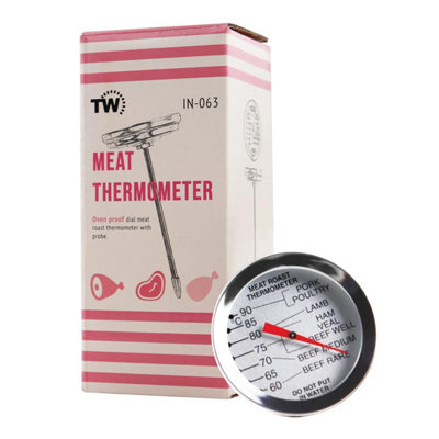 Meat Probe Thermometer Oven Proof Food Temperature Probe - Ideal Thermometer with Recommended Cooking Temperatures