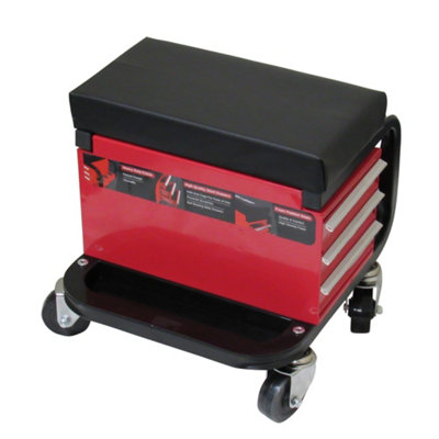 Mechanic Creeper Seat Workshop Trolley With Drawers (Padded Garage Work ...